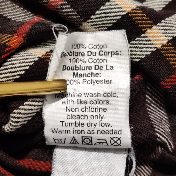 J Crew Mens Barn Jacket Size S Tan Canvas Flannel Lined Brown Cord Collar Chore - Picture 9 of 14